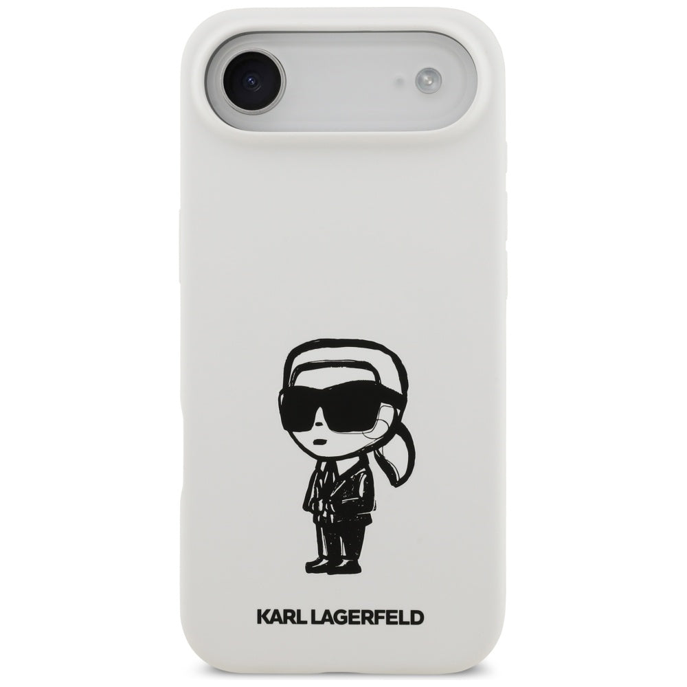 Husa pentru Apple iPhone 17 Air, Karl Lagerfeld, Sketch and Logo Karl, Alba