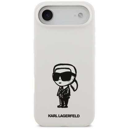 Husa pentru Apple iPhone 17 Air, Karl Lagerfeld, Sketch and Logo Karl, Alba