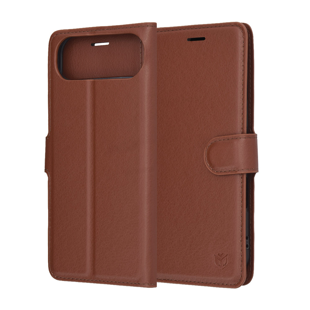 Husa pentru Apple iPhone 17 Air, Techsuit, Leather Folio, Maro