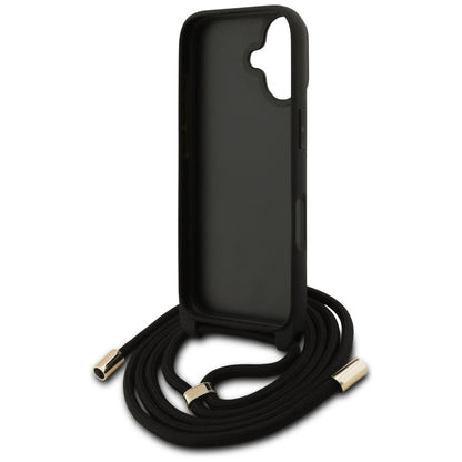 Husa pentru Apple iPhone 17, Guess, 4G CBDY Big Logo with Cord Strap, Maro