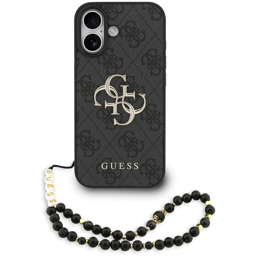 Husa pentru Apple iPhone 17, Guess, 4G Classic Logo with Strap, Neagra