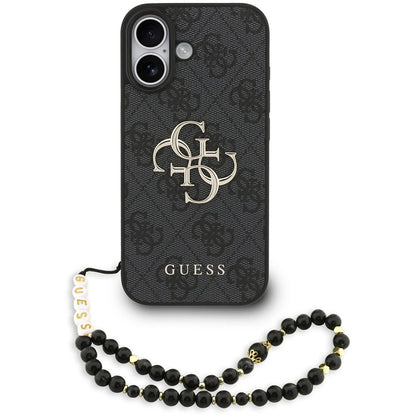 Husa pentru Apple iPhone 17, Guess, 4G Classic Logo with Strap, Neagra