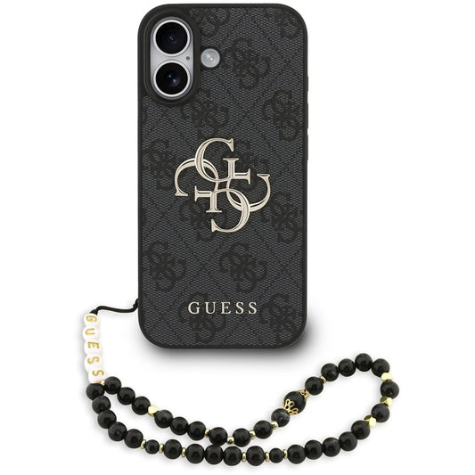 Husa pentru Apple iPhone 17, Guess, 4G Classic Logo with Strap, Neagra