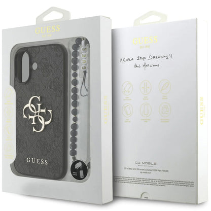 Husa pentru Apple iPhone 17, Guess, 4G Classic Logo with Strap, Neagra