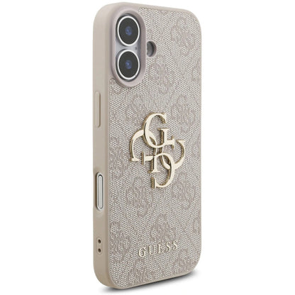 Husa pentru Apple iPhone 17, Guess, 4G Classic Logo with Strap, Roz