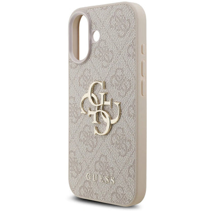 Husa pentru Apple iPhone 17, Guess, 4G Classic Logo with Strap, Roz