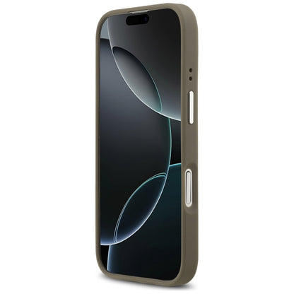 Husa pentru Apple iPhone 17, Guess, 4G Grained Big And Classic Logo, Maro Argintie