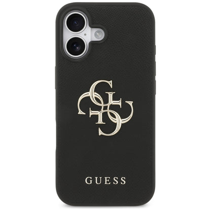 Husa pentru Apple iPhone 17, Guess, 4G Grained Big and Classic Logo, Neagra