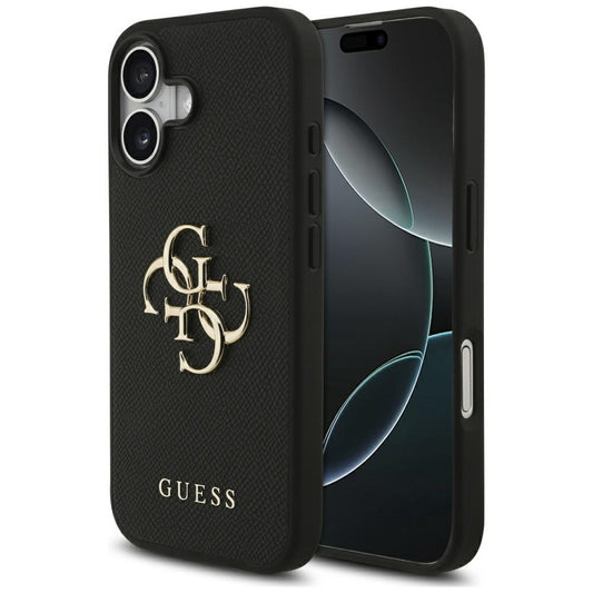 Husa pentru Apple iPhone 17, Guess, 4G Grained Big and Classic Logo, Neagra