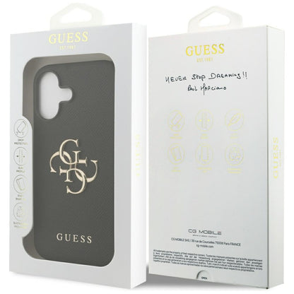 Husa pentru Apple iPhone 17, Guess, 4G Grained Big and Classic Logo, Neagra
