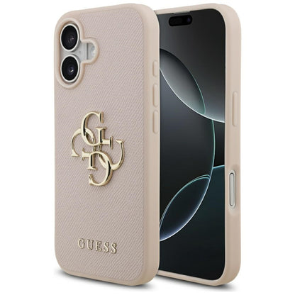 Husa pentru Apple iPhone 17, Guess, 4G Grained Big and Classic Logo, Roz