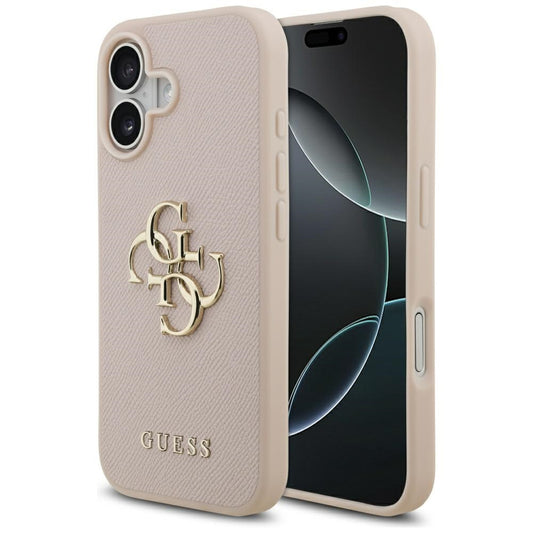 Husa pentru Apple iPhone 17, Guess, 4G Grained Big and Classic Logo, Roz