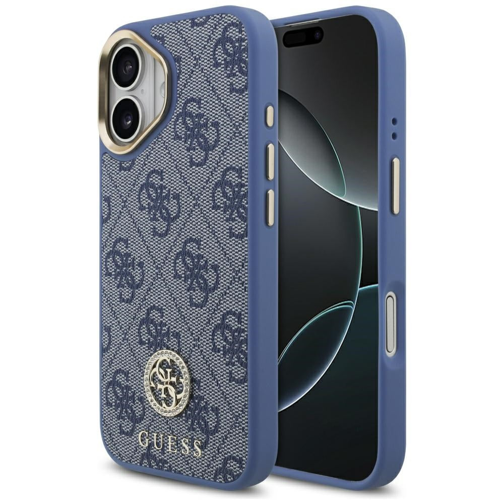 Husa pentru Apple iPhone 17, Guess, 4G Strass Logo, Albastra