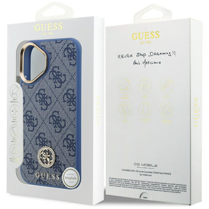 Husa pentru Apple iPhone 17, Guess, 4G Strass Logo, Albastra