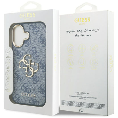 Husa pentru Apple iPhone 17, Guess, Big 4G Logo Classic, Albastra Aurie
