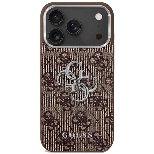 Husa pentru Apple iPhone 17, Guess, Big 4G Logo Classic, Maro Argintie