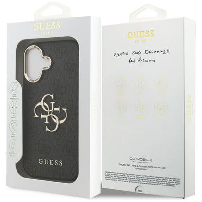 Husa pentru Apple iPhone 17, Guess, Big 4G Logo Classic, Neagra Aurie