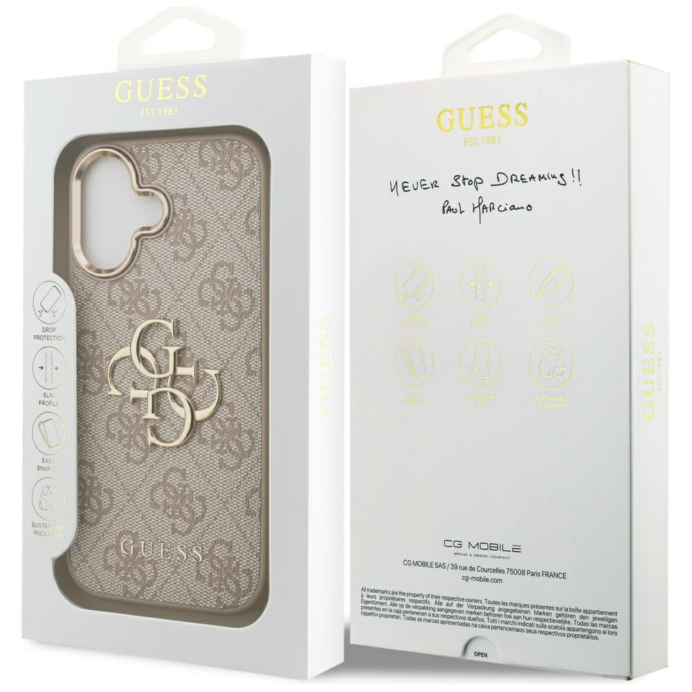 Husa pentru Apple iPhone 17, Guess, Big 4G Logo Classic, Roz Aurie