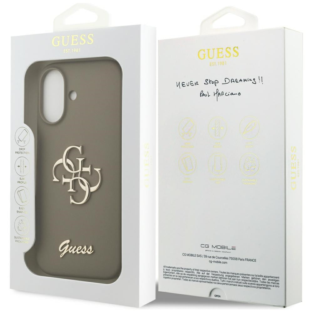 Husa pentru Apple iPhone 17, Guess, Big 4G Script, Maro