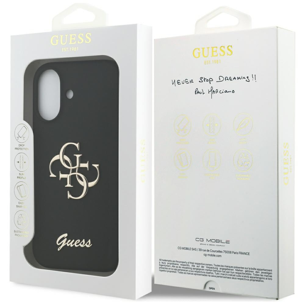 Husa pentru Apple iPhone 17, Guess, Big 4G Script, Neagra