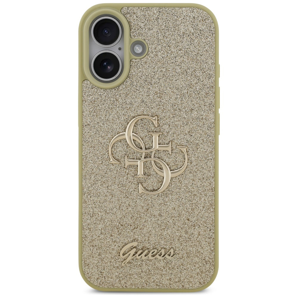Husa pentru Apple iPhone 17, Guess, Fixed Glitter Big 4G, Aurie