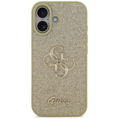 Husa pentru Apple iPhone 17, Guess, Fixed Glitter Big 4G, Aurie