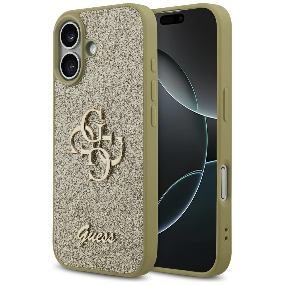 Husa pentru Apple iPhone 17, Guess, Fixed Glitter Big 4G, Aurie