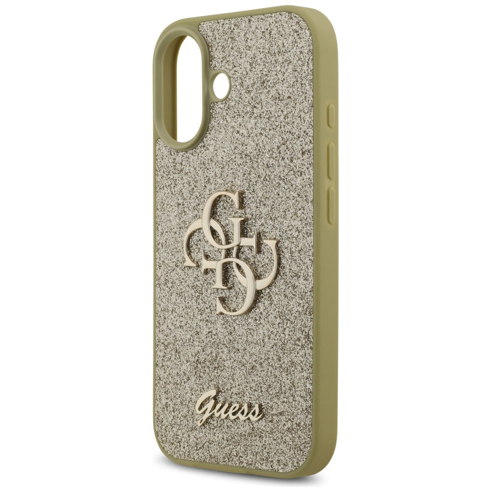 Husa pentru Apple iPhone 17, Guess, Fixed Glitter Big 4G, Aurie