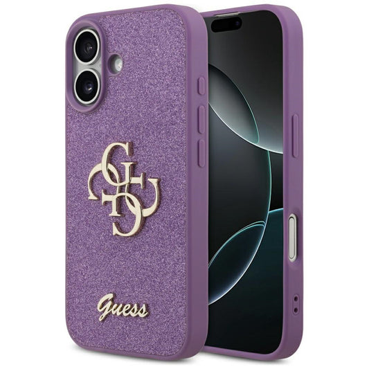 Husa pentru Apple iPhone 17, Guess, Fixed Glitter Big 4G, Mov