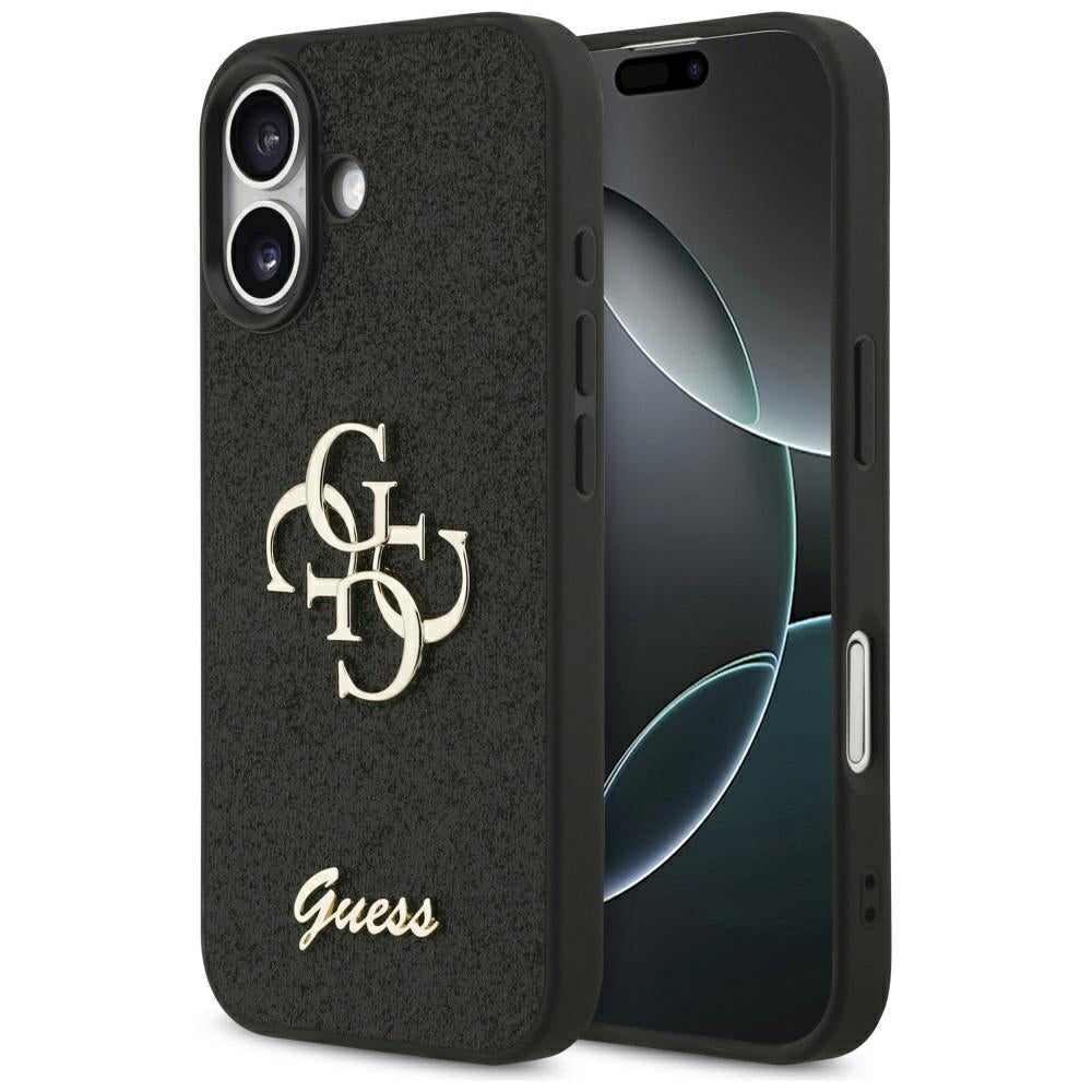Husa pentru Apple iPhone 17, Guess, Fixed Glitter Big 4G, Neagra