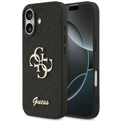 Husa pentru Apple iPhone 17, Guess, Fixed Glitter Big 4G, Neagra
