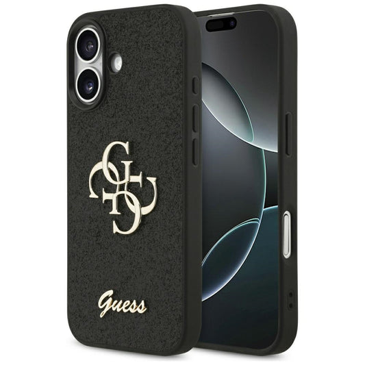 Husa pentru Apple iPhone 17, Guess, Fixed Glitter Big 4G, Neagra