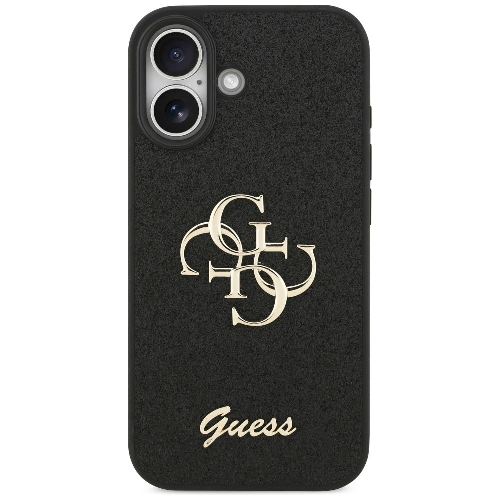 Husa pentru Apple iPhone 17, Guess, Fixed Glitter Big 4G, Neagra