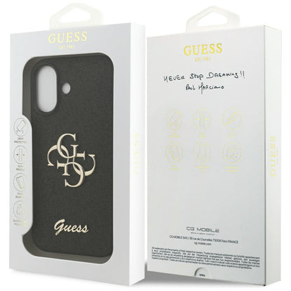 Husa pentru Apple iPhone 17, Guess, Fixed Glitter Big 4G, Neagra