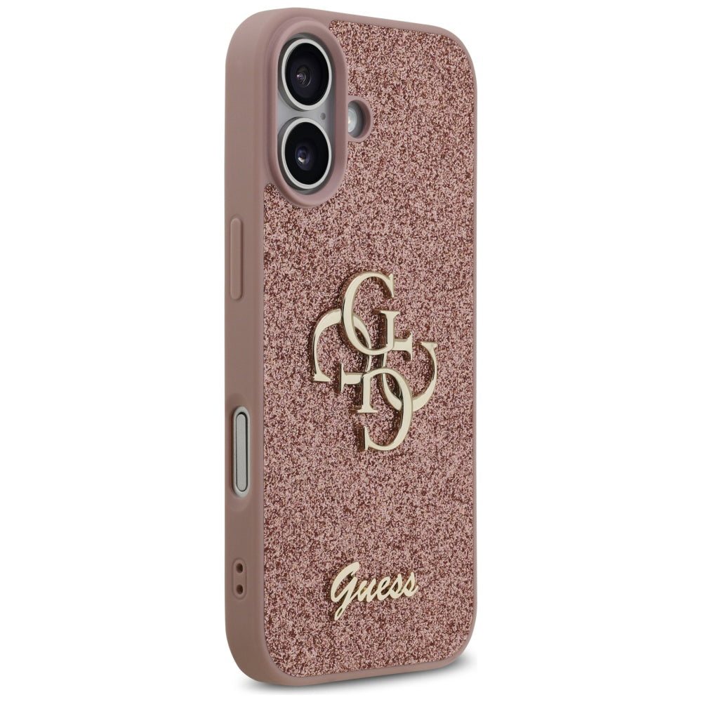 Husa pentru Apple iPhone 17, Guess, Fixed Glitter Big 4G, Roz