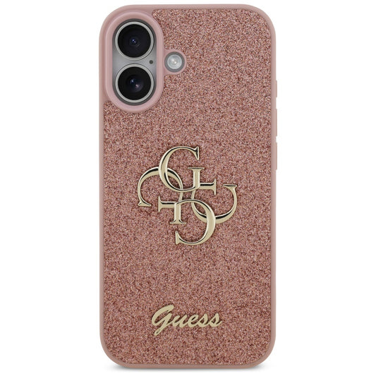 Husa pentru Apple iPhone 17, Guess, Fixed Glitter Big 4G, Roz