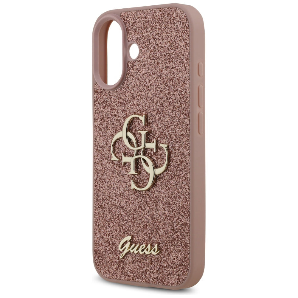 Husa pentru Apple iPhone 17, Guess, Fixed Glitter Big 4G, Roz