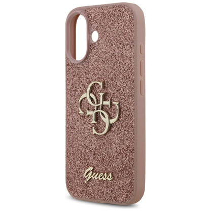 Husa pentru Apple iPhone 17, Guess, Fixed Glitter Big 4G, Roz