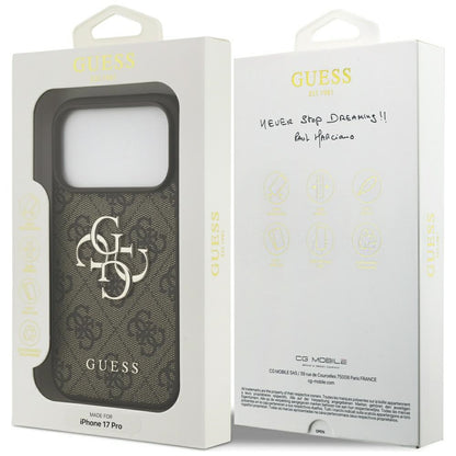 Husa pentru Apple iPhone 17 Pro, Guess, 4G Big Logo, Maro