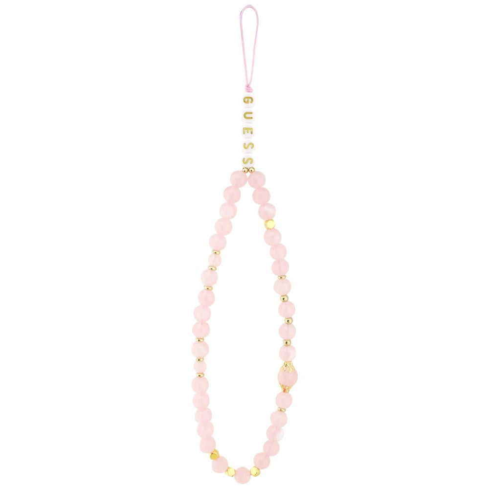 Husa pentru Apple iPhone 17 Pro, Guess, 4G Classic Logo with Strap, Roz