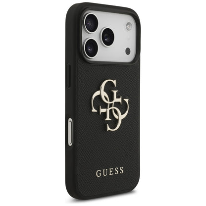 Husa pentru Apple iPhone 17 Pro, Guess, 4G Grained Big and Classic Logo, Neagra