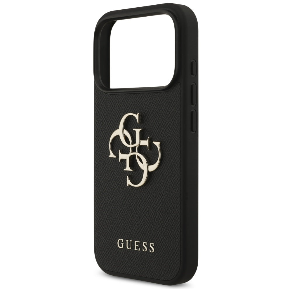 Husa pentru Apple iPhone 17 Pro, Guess, 4G Grained Big and Classic Logo, Neagra