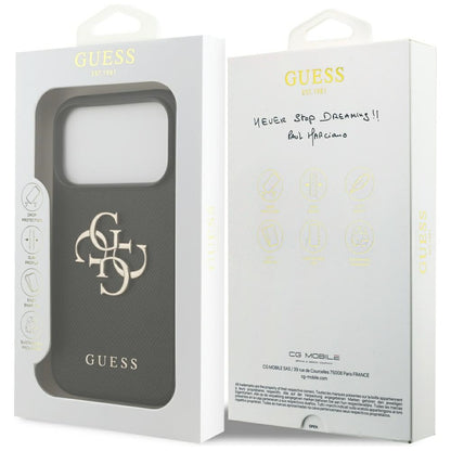 Husa pentru Apple iPhone 17 Pro, Guess, 4G Grained Big and Classic Logo, Neagra
