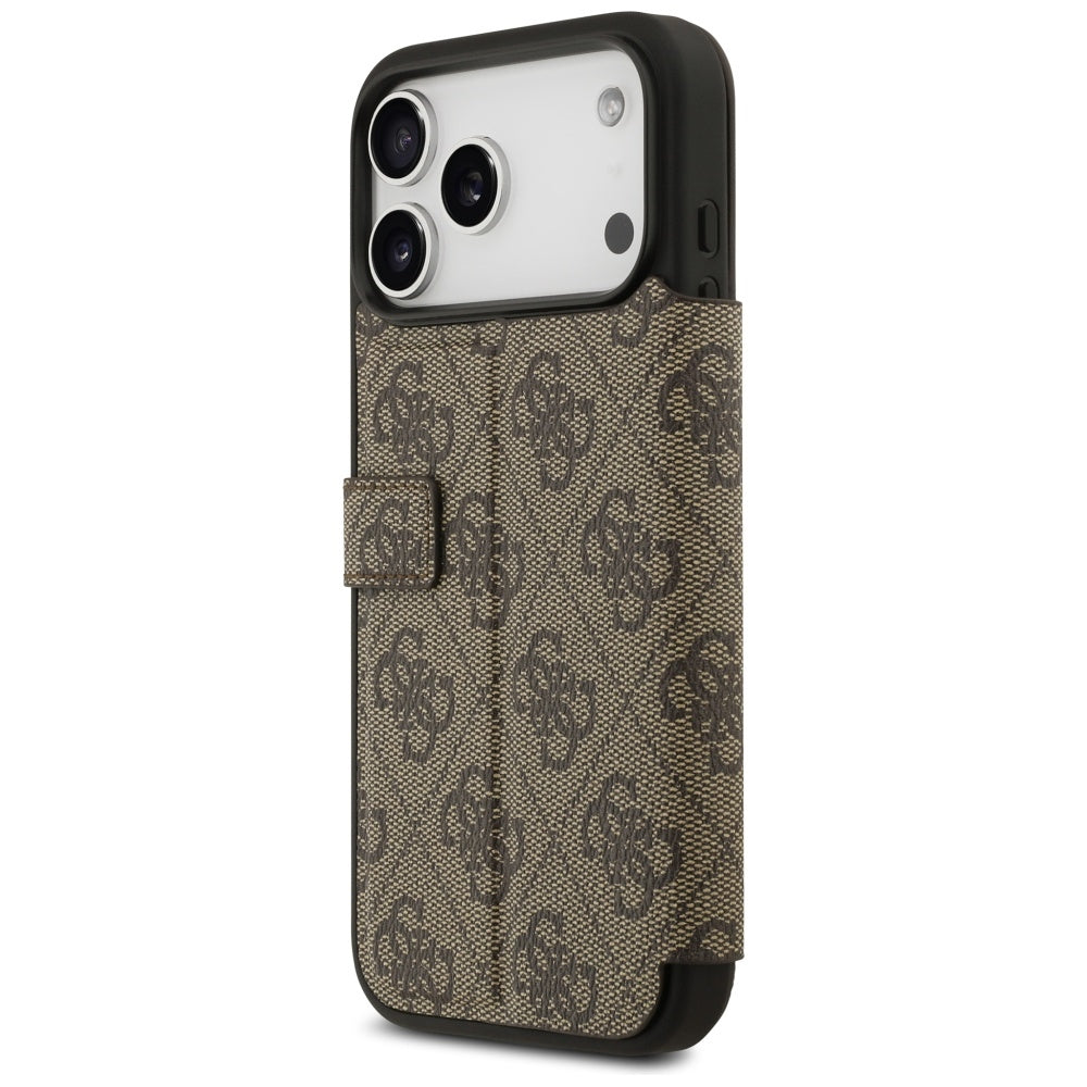 Husa pentru Apple iPhone 17 Pro, Guess, 4G Metal Logo, Maro