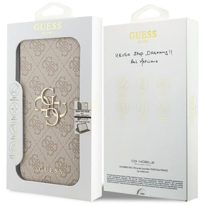 Husa pentru Apple iPhone 17 Pro, Guess, 4G Metal Logo, Roz