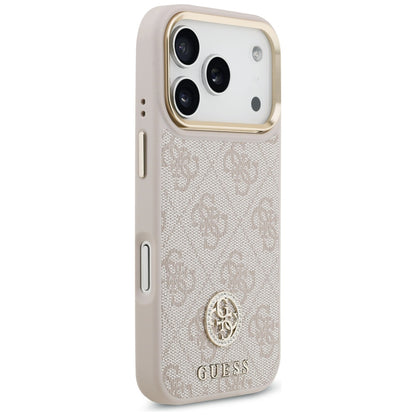 Husa pentru Apple iPhone 17 Pro, Guess, 4G Strass Logo and Big Strap, Roz