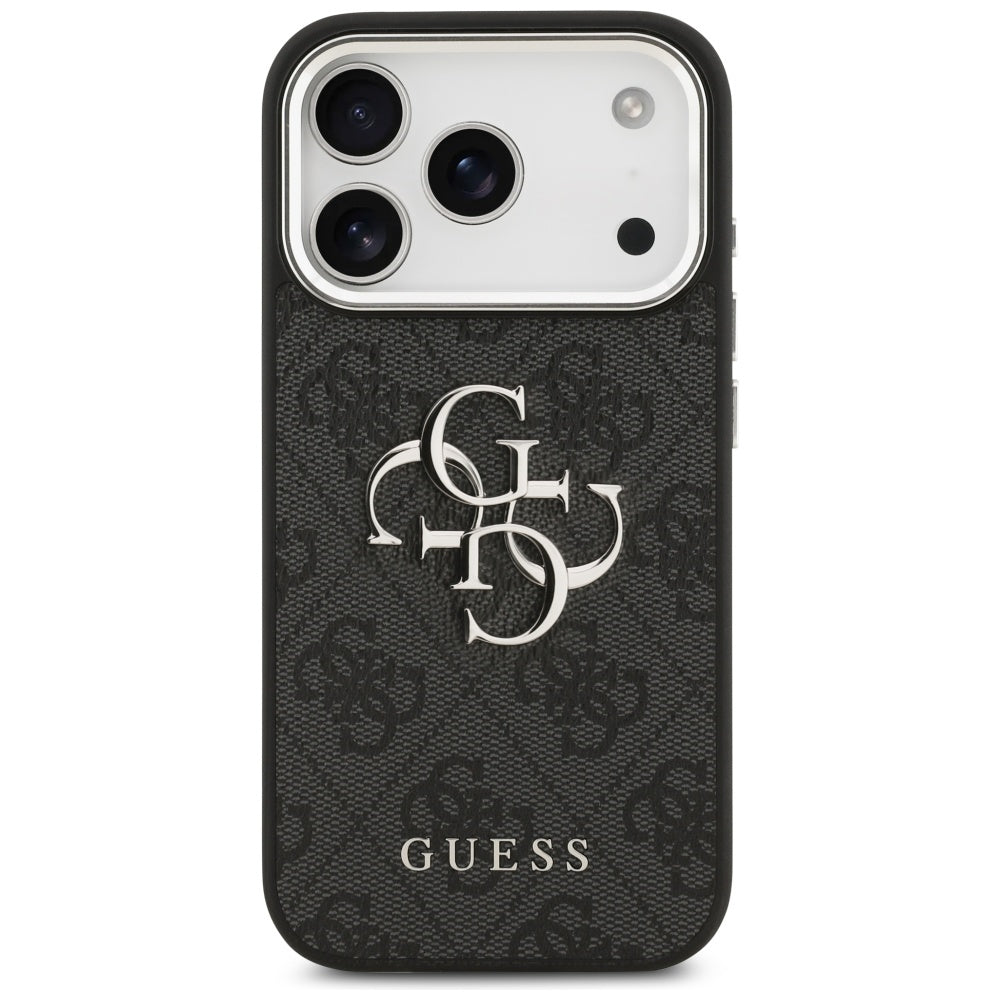 Husa pentru Apple iPhone 17 Pro, Guess, Big 4G Logo Classic, Neagra Argintie