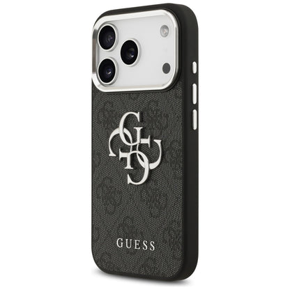 Husa pentru Apple iPhone 17 Pro, Guess, Big 4G Logo Classic, Neagra Argintie