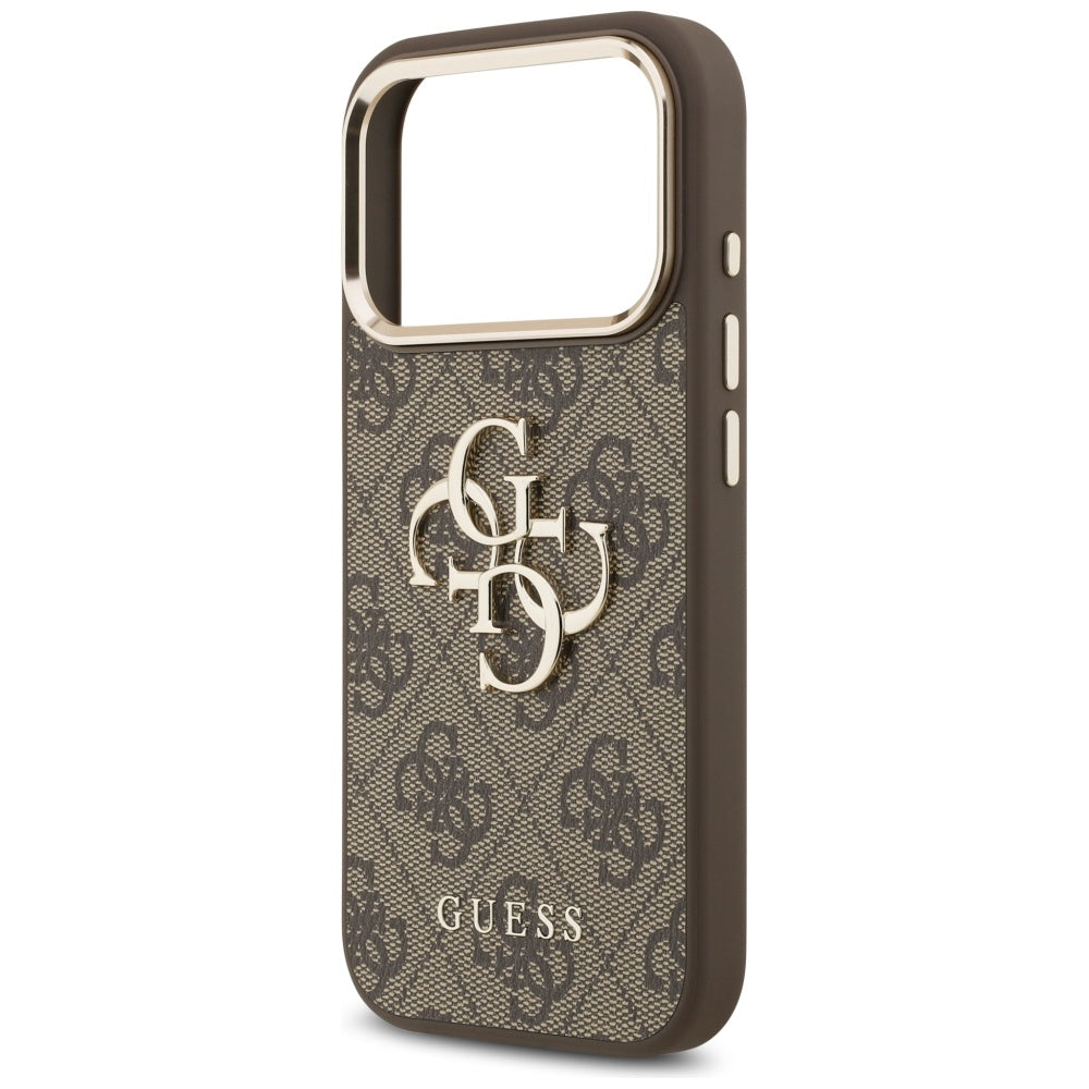 Husa pentru Apple iPhone 17 Pro, Guess, Big 4G Logo Classic, Maro Aurie
