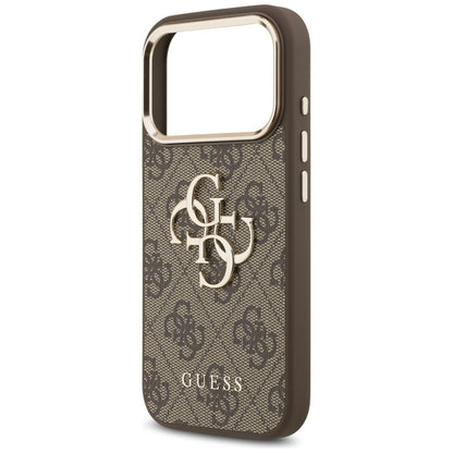 Husa pentru Apple iPhone 17 Pro, Guess, Big 4G Logo Classic, Maro Aurie